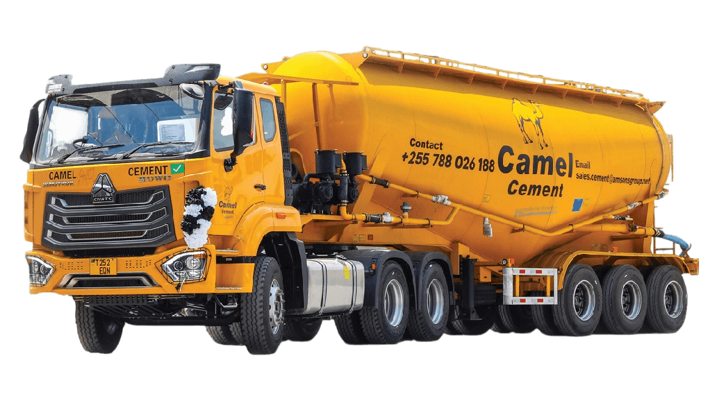 Camel Cement delivery truck at the Mbagala manufacturing facility